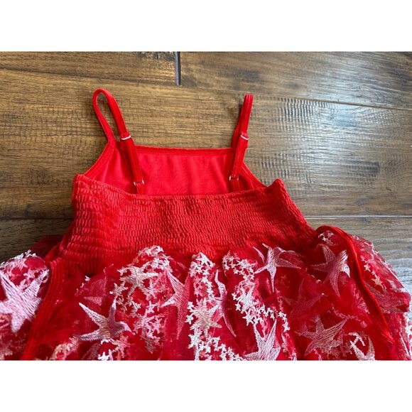 Oh Shana! Red Starry Tulle Dress With Bloomers 7/8 2 of 2 - Picture 9 of 11